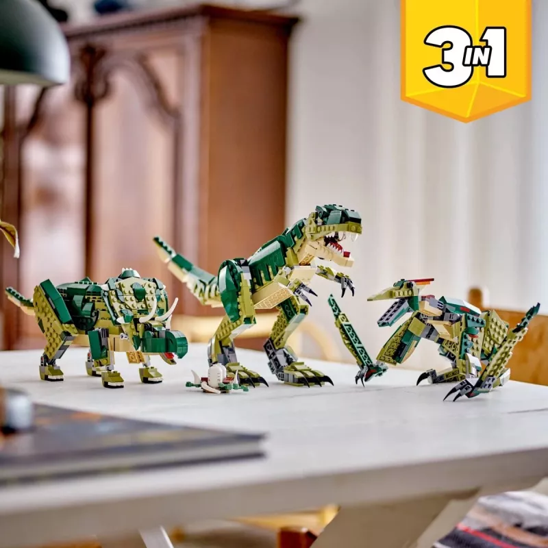 Konstruktors LEGO Creator 3-in-1 T.Rex būvējams modelis, 626 gab., 150 mm augstums, vecums 9+