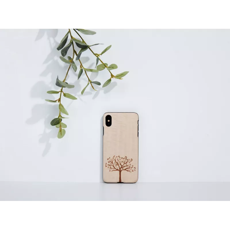 Telefona maciņš no ābola koka iPhone XS Max — melns