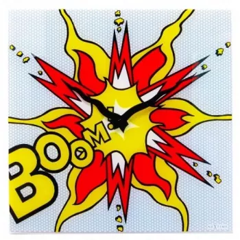 NeXtime sienas pulkstenis 8173 Boom, 43x43 cm, sarkanā/dzeltenā/ baltā krāsā