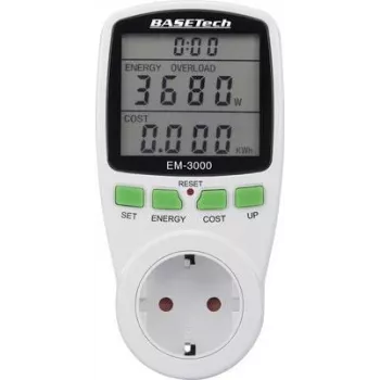 Basetech EM-3000 enerģijas patēriņa mērītājs ar izmaksu prognozi (BT-1611632)
