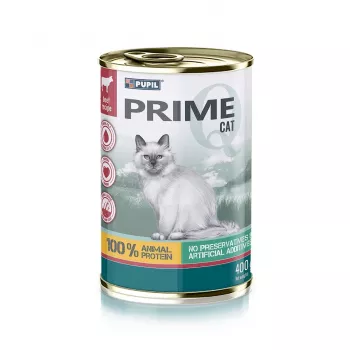 PUPIL Prime Rich in beef and liver - slapjā barība kaķiem - 400g