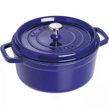 Čuguna katls Staub 26 cm apaļš, tumši zils