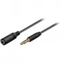 Wentronic Goobay 3,5 mm pagarinātājkabelis, melns, 1,5 m - 3,5 mm spraudnis (4 kontaktu, stereo) > 3,5 mm ligzda (4 kontaktu, stereo) (62478)