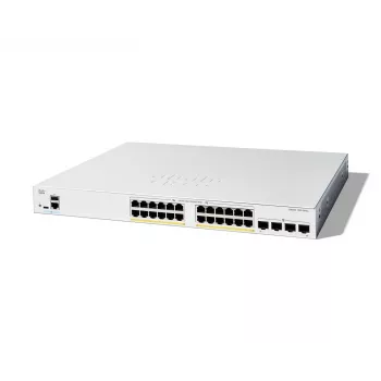 Cisco Catalyst 1200-24FP-4G viedais slēdzis, 24 porti GE, pilns PoE, 4x1GE SFP, ierobežots mūža aizsardzības plāns (C1200-24FP-4G)