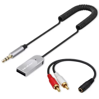 Bezvadu audio uztvērēja adapteris QOLTEC HiFi BT6.0 2xRC – Bluetooth audio uztvērējs skaļruņiem un automašīnas stereo