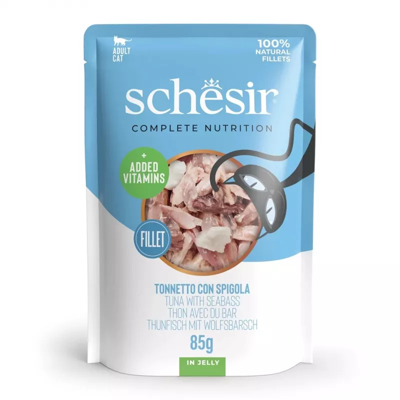 SCHESIR želejā Tuncis ar jūras asari - mitrā kaķu barība - 85 g