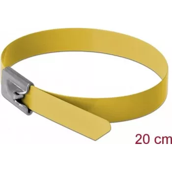 Tērauda kabeļu saite DeLOCK 18789, 200 mm, 7.9 mm, 10 gab., dzeltena