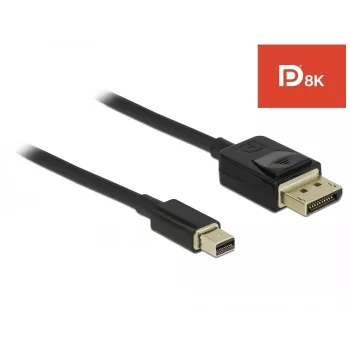 DeLOCK DisplayPort kabelis - DisplayPort (vīrietis) uz Mini DisplayPort (vīrietis) - 2 m - Melns - 8K atbalsts