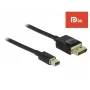 DeLOCK DisplayPort kabelis - DisplayPort (vīrietis) uz Mini DisplayPort (vīrietis) - 2 m - Melns - 8K atbalsts