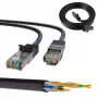 LAN patchvads Extralink Cat5e FTP 1 m, F/UTP ekranēts, RJ-45 uz RJ-45, melns