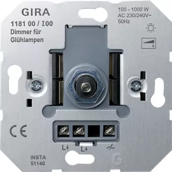 GIRA Dimmer 118100 Ieliktnis spied/pārslēgšanas Gl 100-1000 (118100)