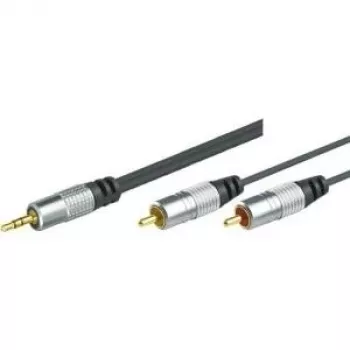 Shiverpeaks Professional Audio kabelis, augstas kvalitātes, 1x 3.5mm stereo Jack uz 2x RCA spraudni, 1.5m (499601015H)