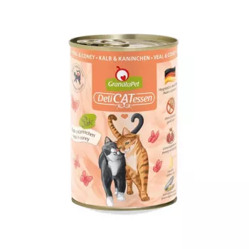GRANATAPET DeliCATessen Teļa un truša slapjā barība kaķiem - 400g