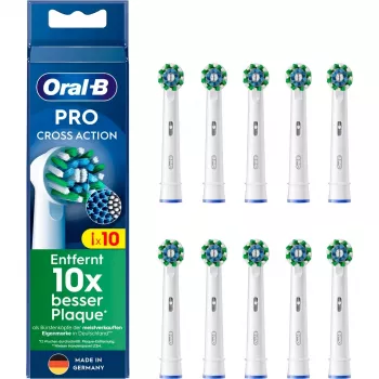 Oral-B CrossAction nomaināmās birstītes, 10 gab., baltas