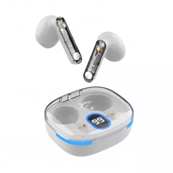 Austiņas White Shark GEB-TWS37 HyperBeat White