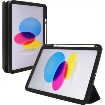 Folio maciņš jt berlin Apple iPad 10.9 (2022) — melns caurspīdīgs