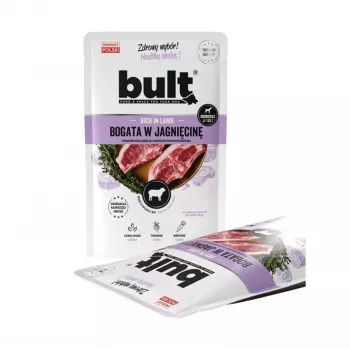 Slapjā suņu barība BULT Rich in lamb 100 g paciņa — pilnvērtīga pieaugušo barība