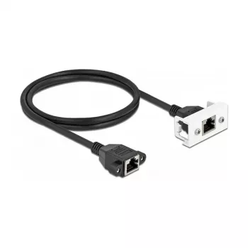 DeLOCK tīkla pagarinātājkabelis Cat.6A 1m S/FTP RJ45 Melns