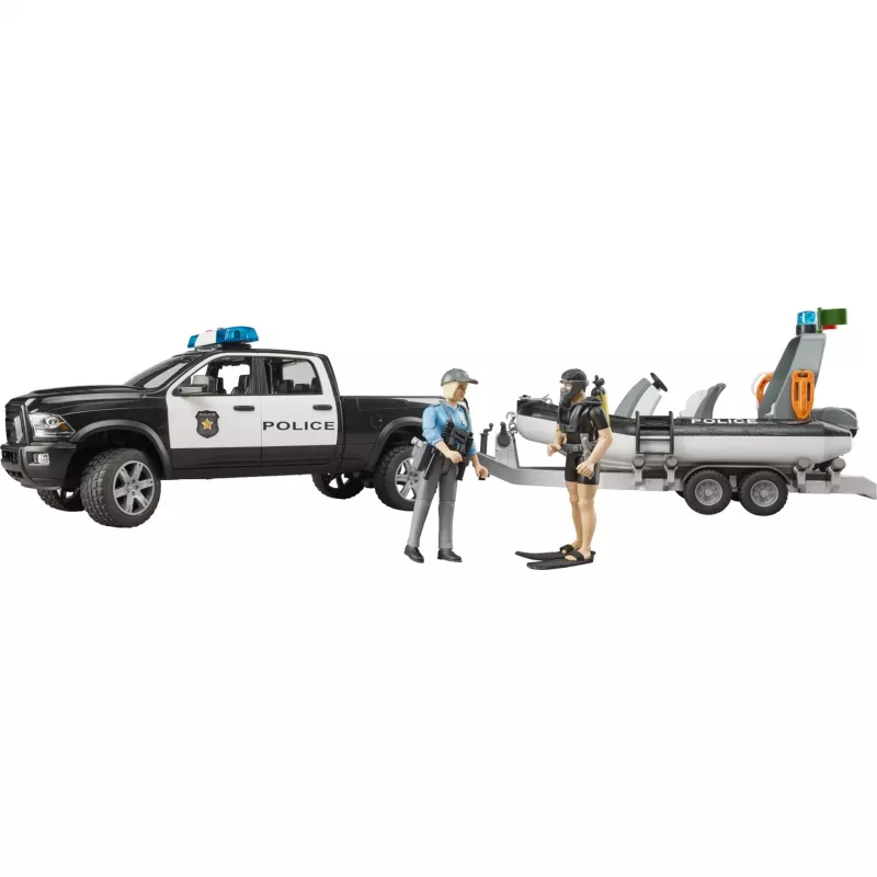Dodge RAM 2500 Policijas pikaps ar laivu