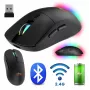 Bezvadu pele MEDIA-TECH MT1124 BT/RF Silent & Recharge — ambidekstrāla, 3200 DPI, Bluetooth + 2,4 GHz USB, 6 pogas, uzlādējama