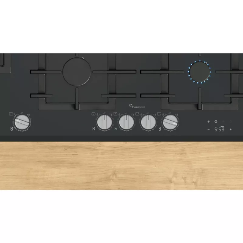 Bosch Serie 8 PRS9A6H40 gāzes plīts virsma, melna, iebūvējama, 90 cm, 5 zonas