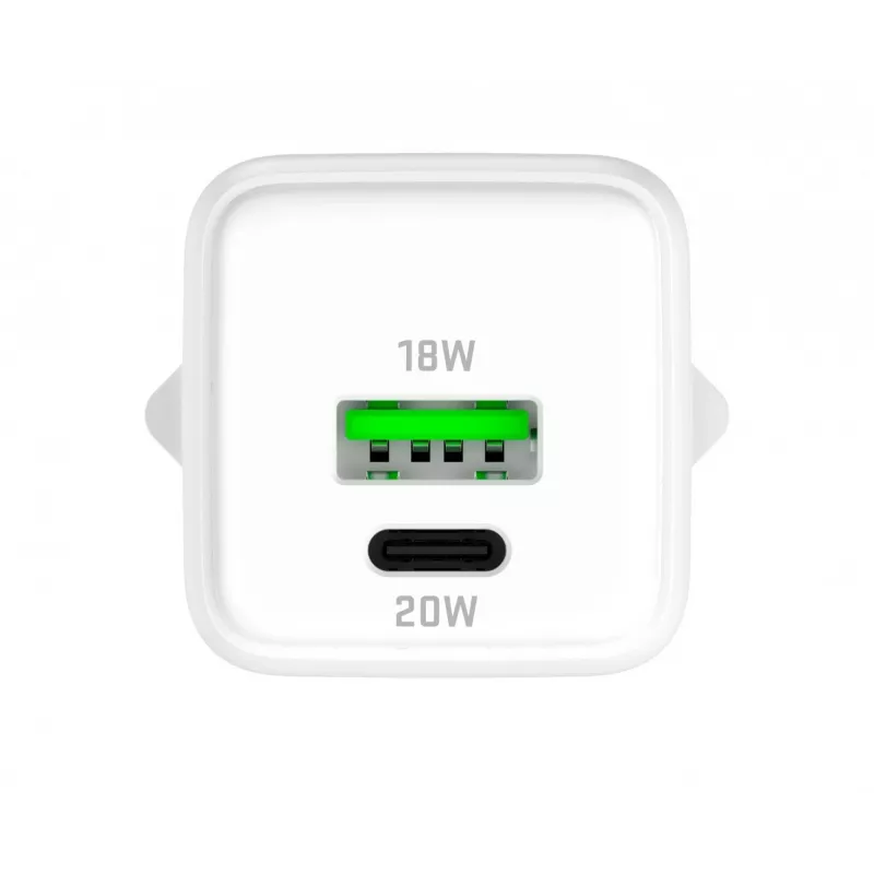 YENKEE YAC G38 20W 3A Power Delivery USB-C un USB-A sienas lādētājs