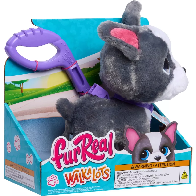furReal Walk-a-Lots franču buldogs, rotaļu figūriņa