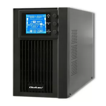 Nepārtrauktās barošanas avots (UPS) Qoltec 53042 dubultās pārveidošanas (Online) 1 kVA 800 W 2 AC kontaktligzdas