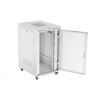 Grīdas stāvošs 19 inch servera skapis 27U 800x1000 mm pelēks perforēts ar LCD durvīm LANBERG (plakanā iepakojumā)