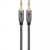 Plus Audio savienojuma kabelis AUX 3,5 mm stereo (melns/sudrabs, 2 metri)