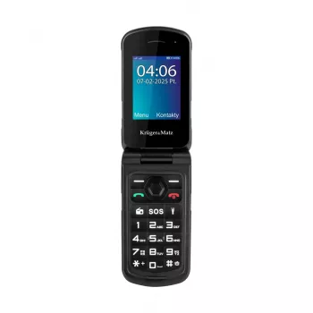 Salokāms telefons Kruger & Matz Iron 5 Flip KM0466 — Dual SIM, 2.4 collu ekrāns, IP68/IP69K, 1200 mAh