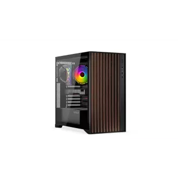 Datora korpuss KRUX Palum KRXD008 ATX Melns — 2x3.5 collu sloti, 2x2.5 collu sloti, 2x120 mm ventilatori, GPU līdz 39.5 cm