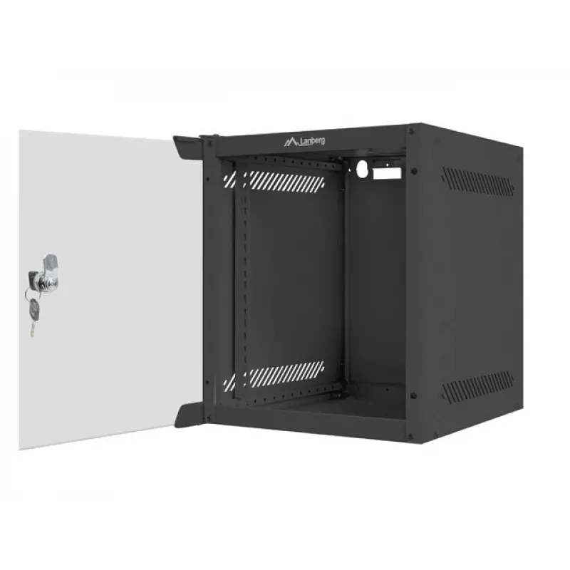 Sienas stiprinājuma skapis LANBERG WF10-2306-10B — 6U, 280×310×336 mm, dziļums 238 mm, melns, 20 kg slodze