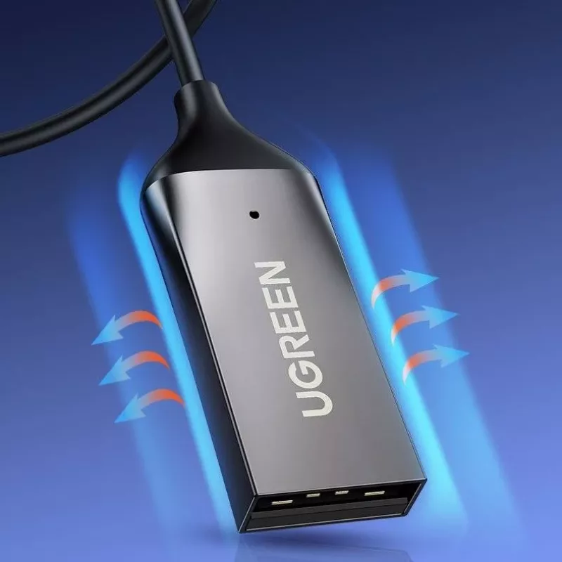 Audio uztvērējs UGREEN CM309 Bluetooth 5.0 USB ar 3.5 mm AUX ligzdu, melns, 20–20000 Hz