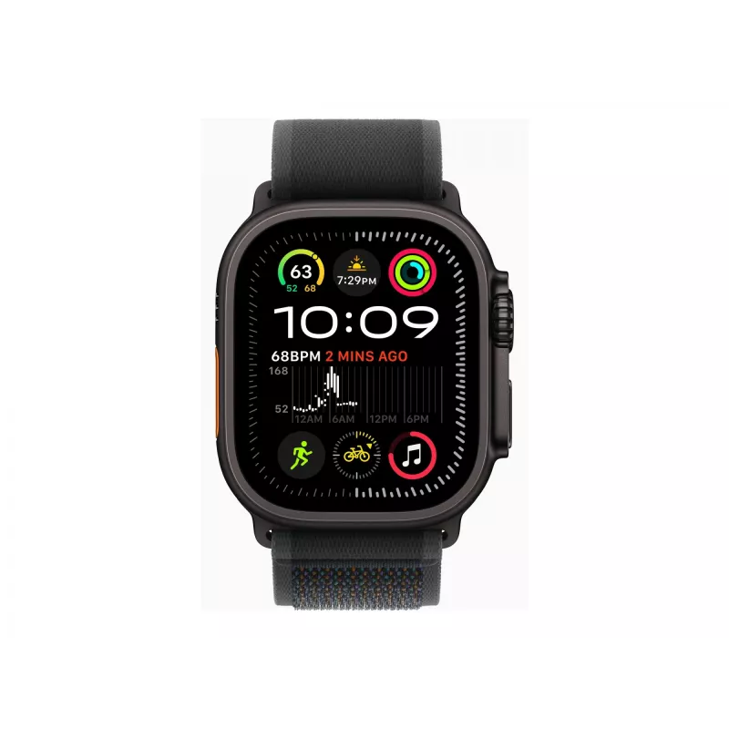 APPLE Watch Ultra 2 GPS + Cellular 49mm Melna Titāna Korpuss ar Melnu Trail Siksnu - M/L