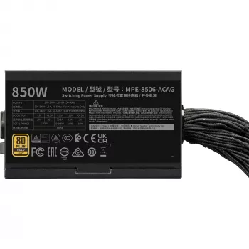 Cooler Master MWE Gold 850 V3 barošanas bloks 850W 80+ Gold nemodulārs ATX 3.1 ventilators 120mm garantija 5 gadi