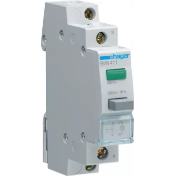 Strāvas slēdzis Hager SVN411 — 1-pola automātiskais slēdzis, 17.5 mm platums, IP20