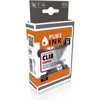 PURE INK CAN8BK PI CANON CLI8BK MP tinte foto melna ar atjaunotu mikroshēmu 13ml - saderīga - Matēta/Foto melna
