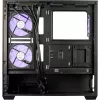 Cooler Master Elite 690 korpuss, Midi-Tower, ATX, rūdīts stikls - 4x ARGB ventilators, koks, melns