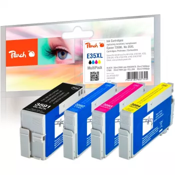 Peach PI200-637 tintas kasetne 4 gab. Melna, Ciāna, Fuksīna, Dzeltena