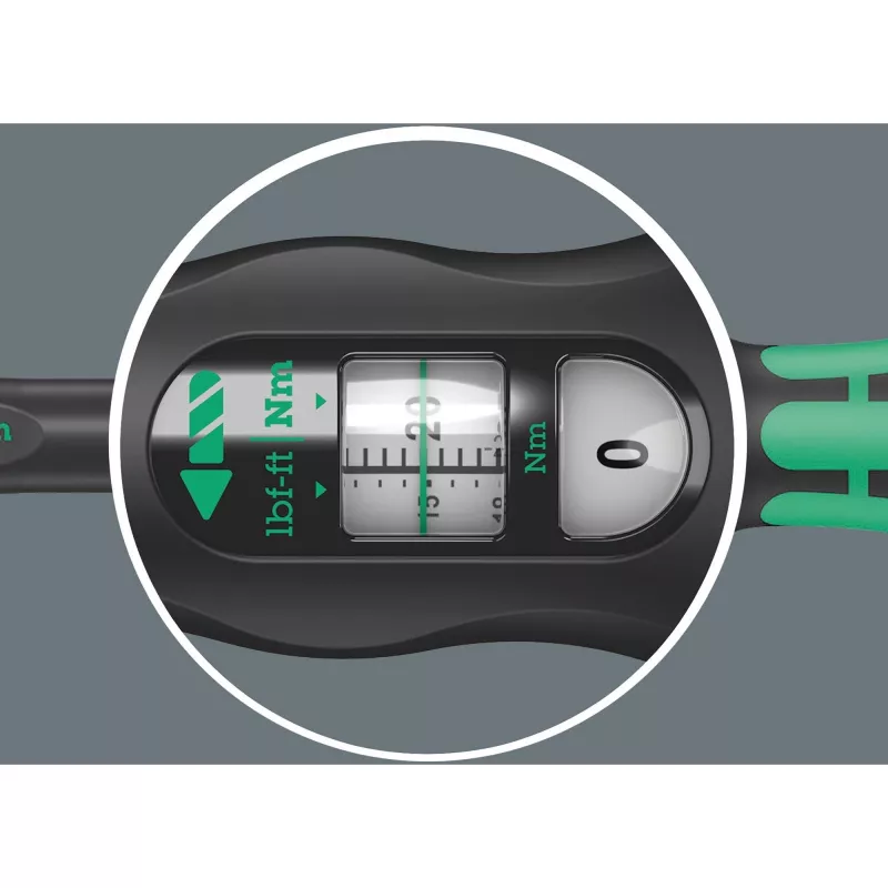 Torque atslēga Wera Click-Torque X 7 ar melnzaļu rokturi, kvadrātveida piedziņas ieliktnis 14x18 mm