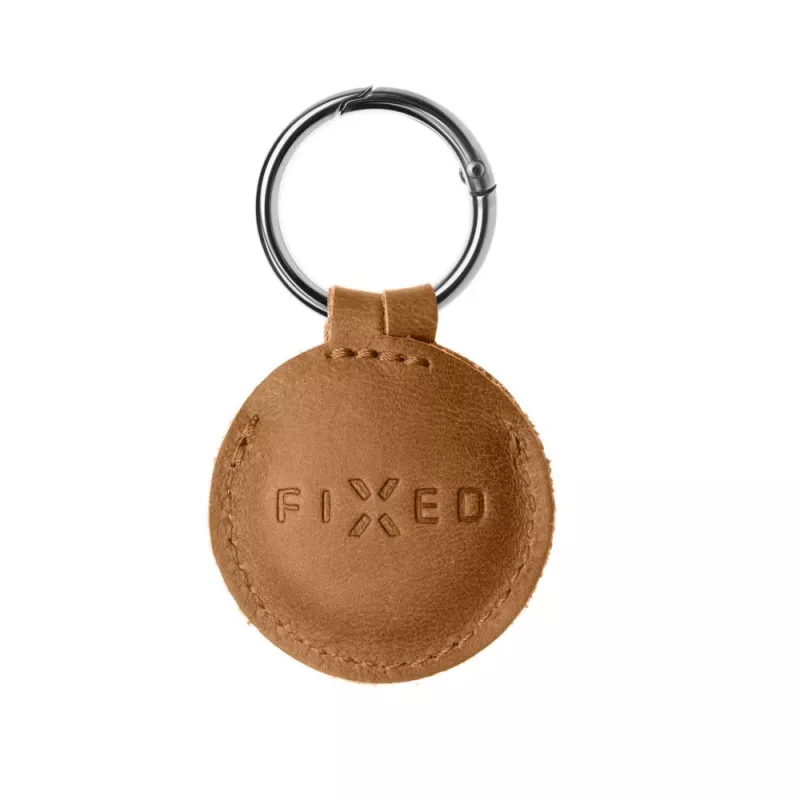 FIXED FIXWAT-C2-BRW Īstas ādas maciņš AirTag — aizsargājošs ādas turētājs brūnā krāsā