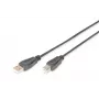 Digitus ASSMANN USB kabelis - USB Type A, 4 kontaktu (tēviņš) - USB Type B, 4 kontaktu (tēviņš) - 1 m (USB / Hi-Speed USB) - Melns (AK-300105-010-S)