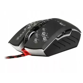 Gaming pele A4Tech BLOODY A60 — optiska, ambidekstrāla, 6200 DPI, USB Type-A, 8 pogas, melna