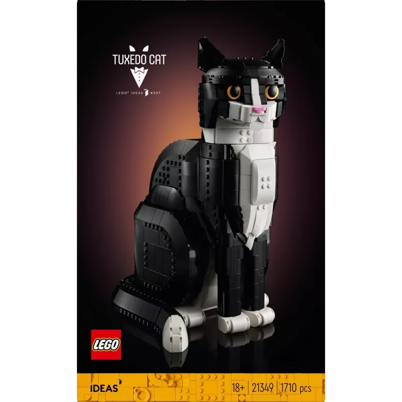 LEGO komplekts Ideas 21349 Smokinga kaķis — kolekcionējams ķieģeļu modelis, eksponāts