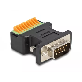 DeLOCK D-Sub 9 vīrišķais uz spaiļu bloka adapteris ar spiedpogu