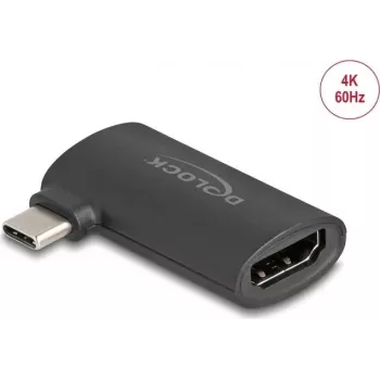 Adapter DELOCK USB Type-C (Spraudnis) uz HDMI (Ligzda) DP Alt Mode 4K leņķis