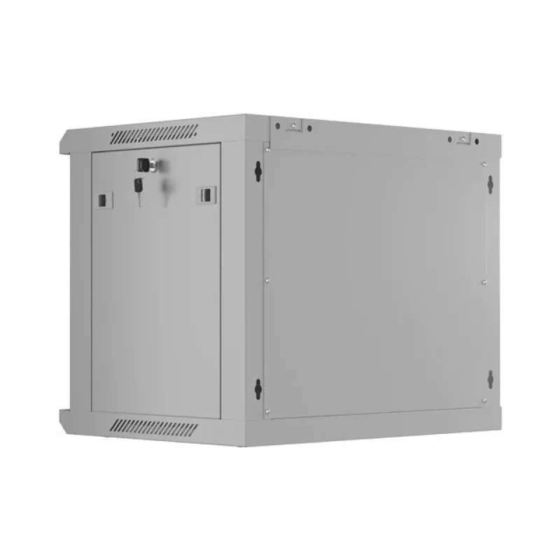 Lanberg WF01 19 inch 9U 600x450 pelēks sienas stiprinājuma skapis ar perforētām durvīm