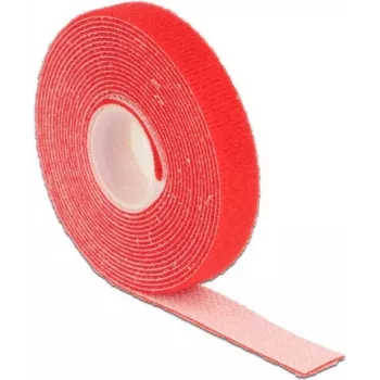 Līmējošais stiprinājums Hook/Loop DeLOCK 18718 Sarkans 13mm x 3m