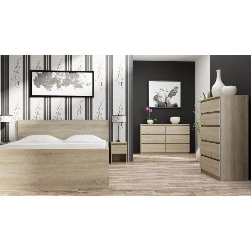 Kumode Top e shop M5 SONOMA — 5 atvilktnes, ozola krāsa, 700×400×1120 mm, skaidu plātne